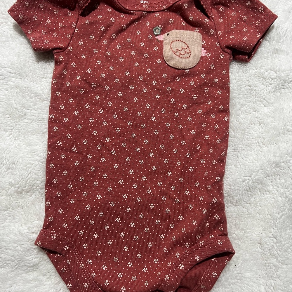 Carter's Burgundy Baby Bodysuit with Pocket